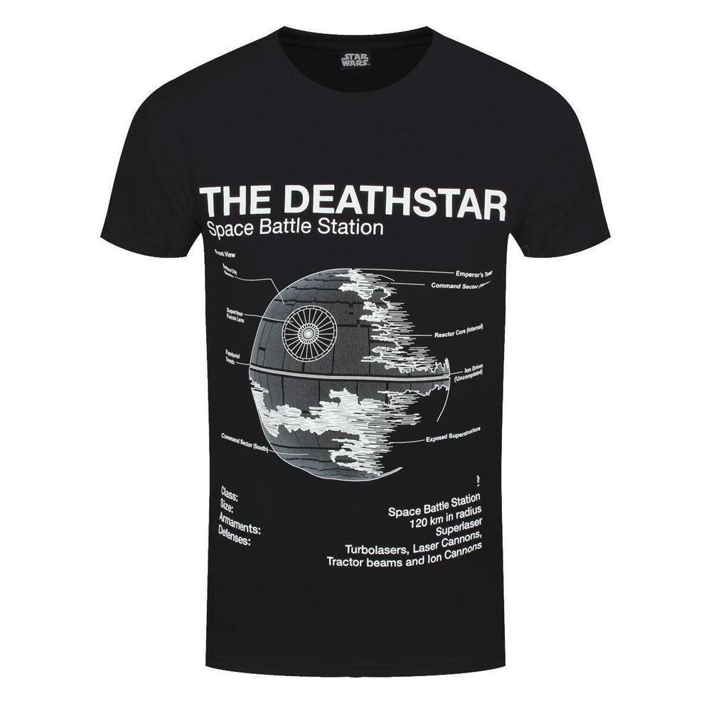 Star Wars Death Star Sketch Mens Black T Shirt